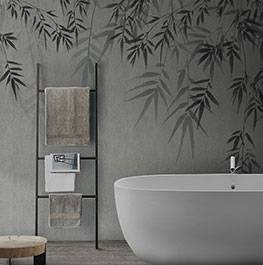 concrete / bamboo leaf