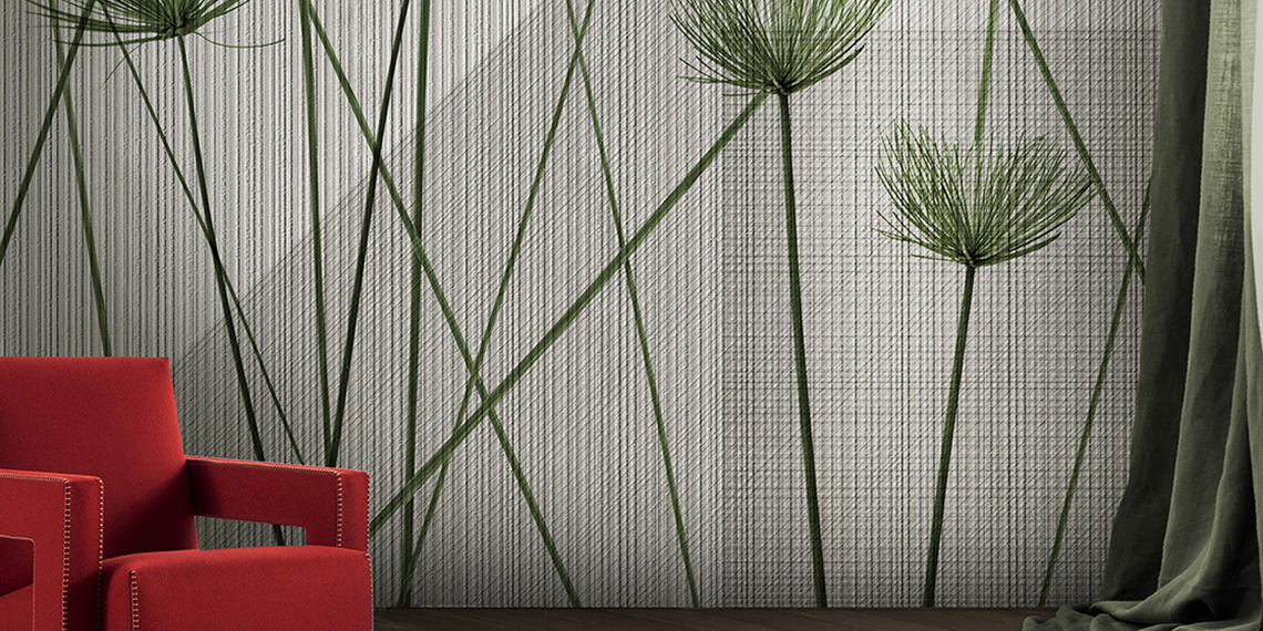 Green,Interior,With,Dining,Table,,Plants,And,Decor.,3d,Render