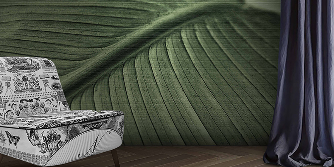 Green,Interior,With,Dining,Table,,Plants,And,Decor.,3d,Render